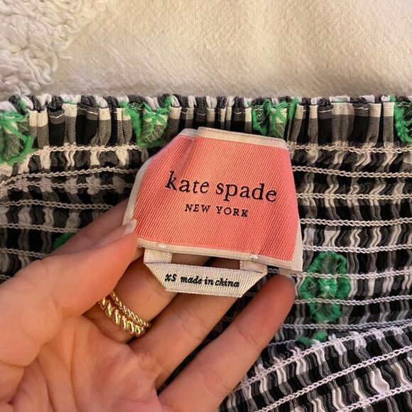 Kate Spade Gingham Voile Smocked Midi Dress - Picture 9 of 13